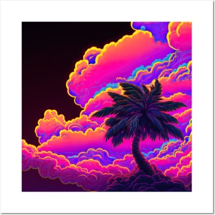 Palm Tree in the Clouds Posters and Art